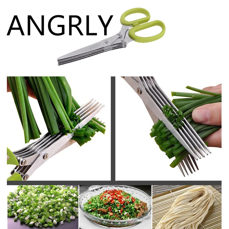 Многофункциональные кухонные ножи из нержавеющей стали 5 Многослойные ножницы