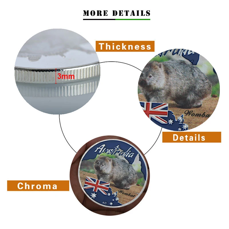 WR Wombat австралийские милые животные металлическая монета 999 9 Посеребренная Дикая