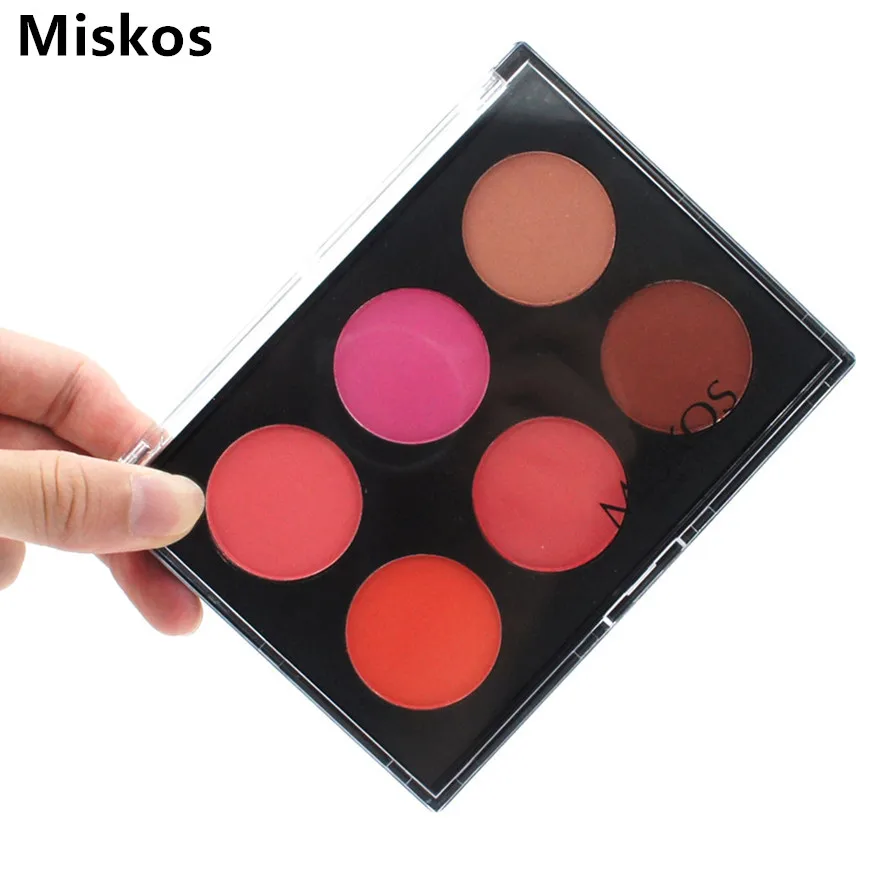 MISKOS 6 цветные кисти румяна матовый и блестящий Палетка для контурирования лица