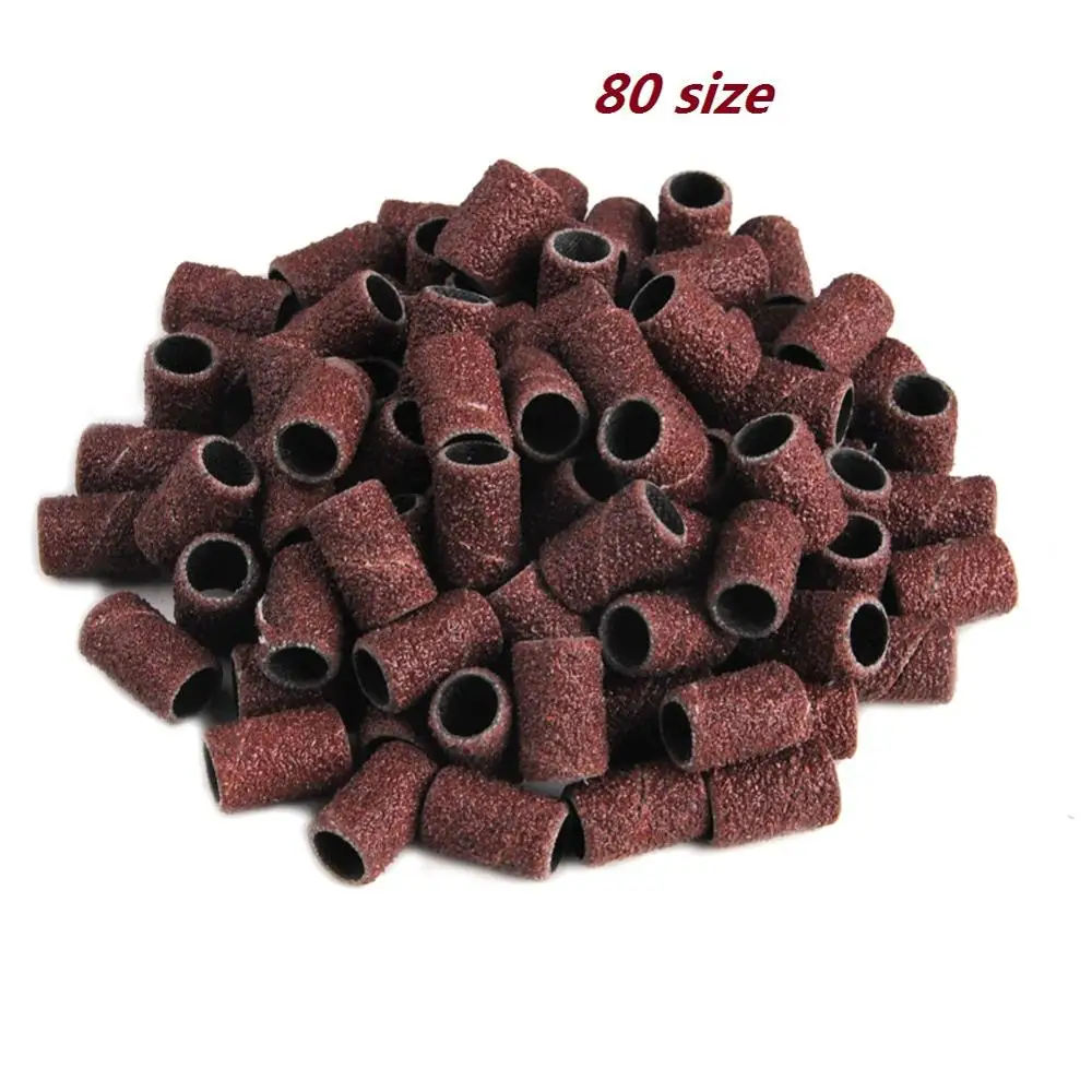 80 size SandingBand 100 шт. шлифовальная лента для ногтей для УФ-геля, акриловый лак для удаления электрической дрели для ногтей, маникюрные сверла, сверла 8" 120" 180" - Цвет: 80 size SandingBand