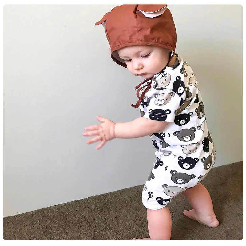 Детский хлопковый комбинезон TinyPeople с короткими рукавами для новорожденных