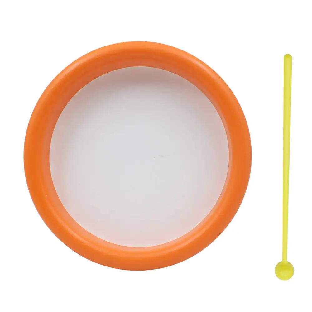 Drum Tambourine with Drumstick Plastic Percussion Instrument Artistic Performance Beautiful Musical Toy | Спорт и развлечения