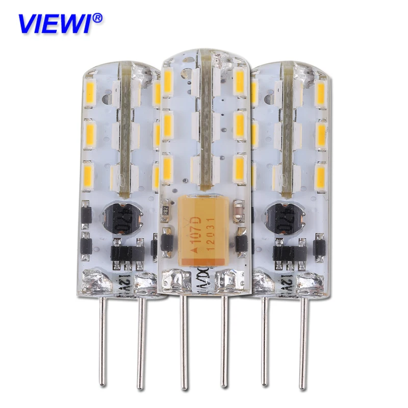 Ампульная Светодиодная лампа G4 Ac Dc 12v 24V 110v 220V Супер Мини силиконовая свеча