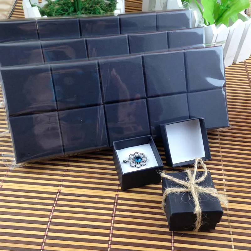 Новинка матовая черная коробка для колец высокое качество