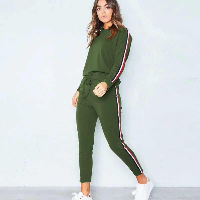 Осенне зимний женский спортивный костюм комплект из 2 предметов модные толстовки