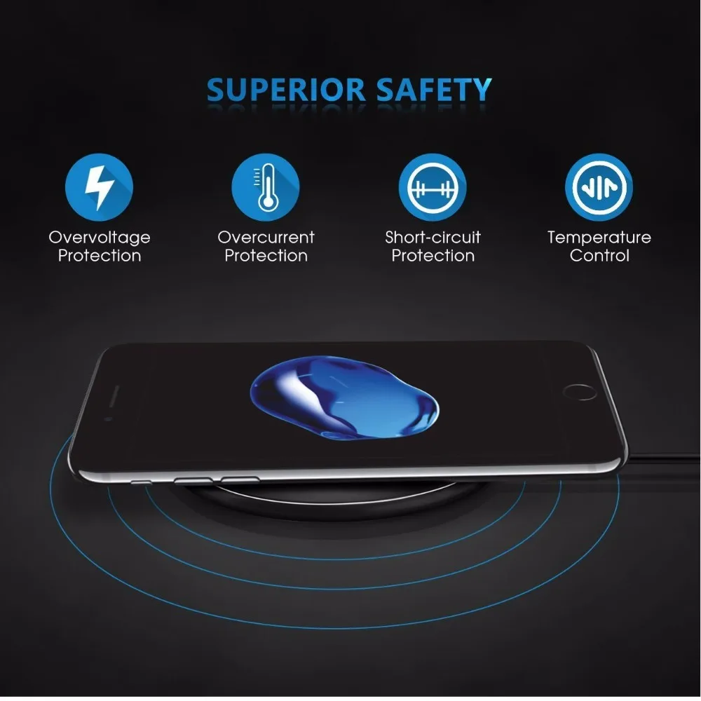CRDC Ци USB Беспроводной Зарядное устройство Pad для iPhone X 8 10 плюс Вт зарядки samsung Galaxy S8