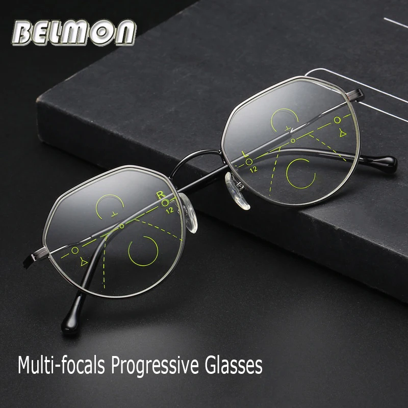 Belmon Multi-Focal Progressive Reading Glasses Men Women Presbyopic Diopter Male Female Eyeglasses +1.0+1.5+2.0+2.5+3.0 RS794
