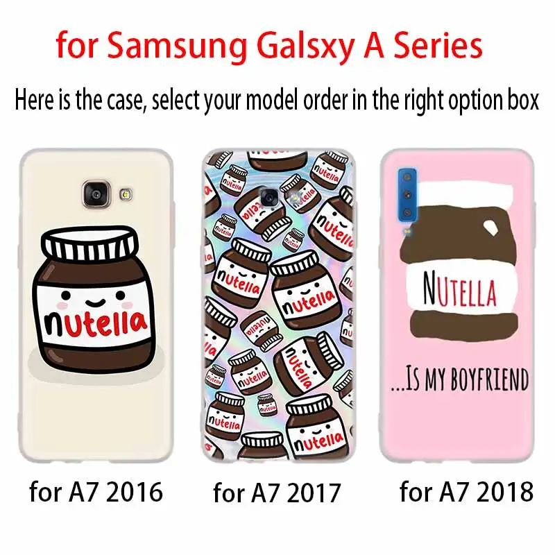 Еды шоколада Tumblr Nutella чехол для Samsung Галактики A12/A20/A51/A70/A20s/A21s/A32/A50/A50s/A42/A52/A72 5G A8 A7 A6