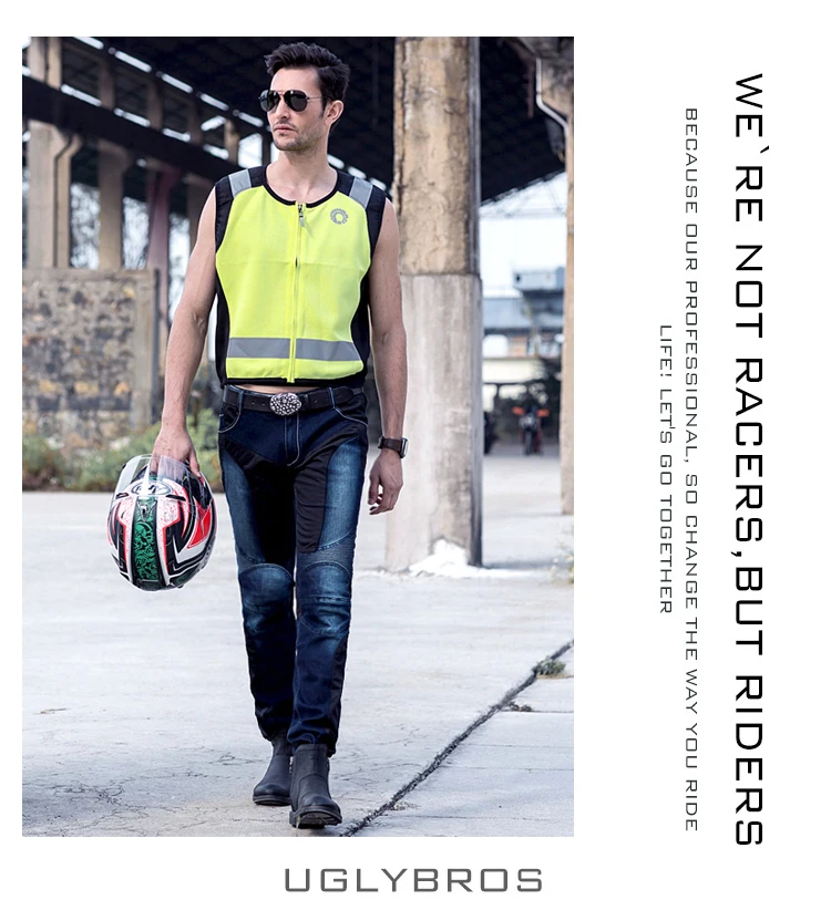 Новинка 2018 крутые летние джинсы UglyBROS JUKE из сетчатой ткани мотоциклетные модные