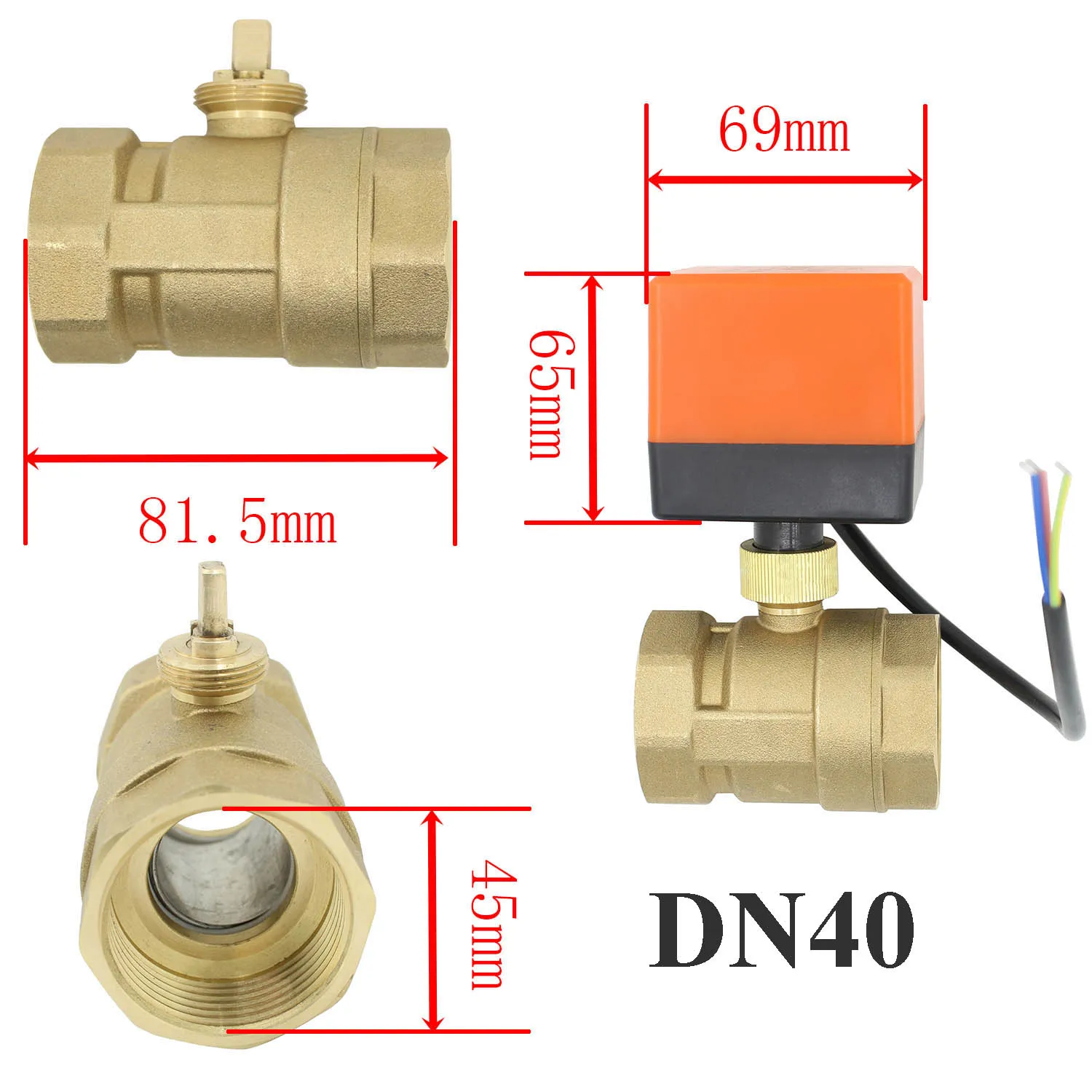 AC220V/24 V DC12V/24 V 2 ходовой латунный клапан моторизованный шаровой клапан электрический привод DN15 DN20 DN25 DN32 DN40