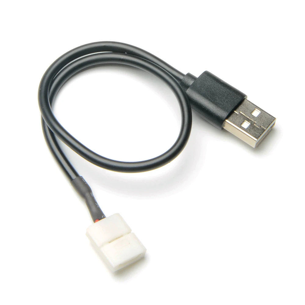 5pcs 2pin USB LED Strip Connector for 8mm 10mm 5050 3528 to 5V Power Connectors |