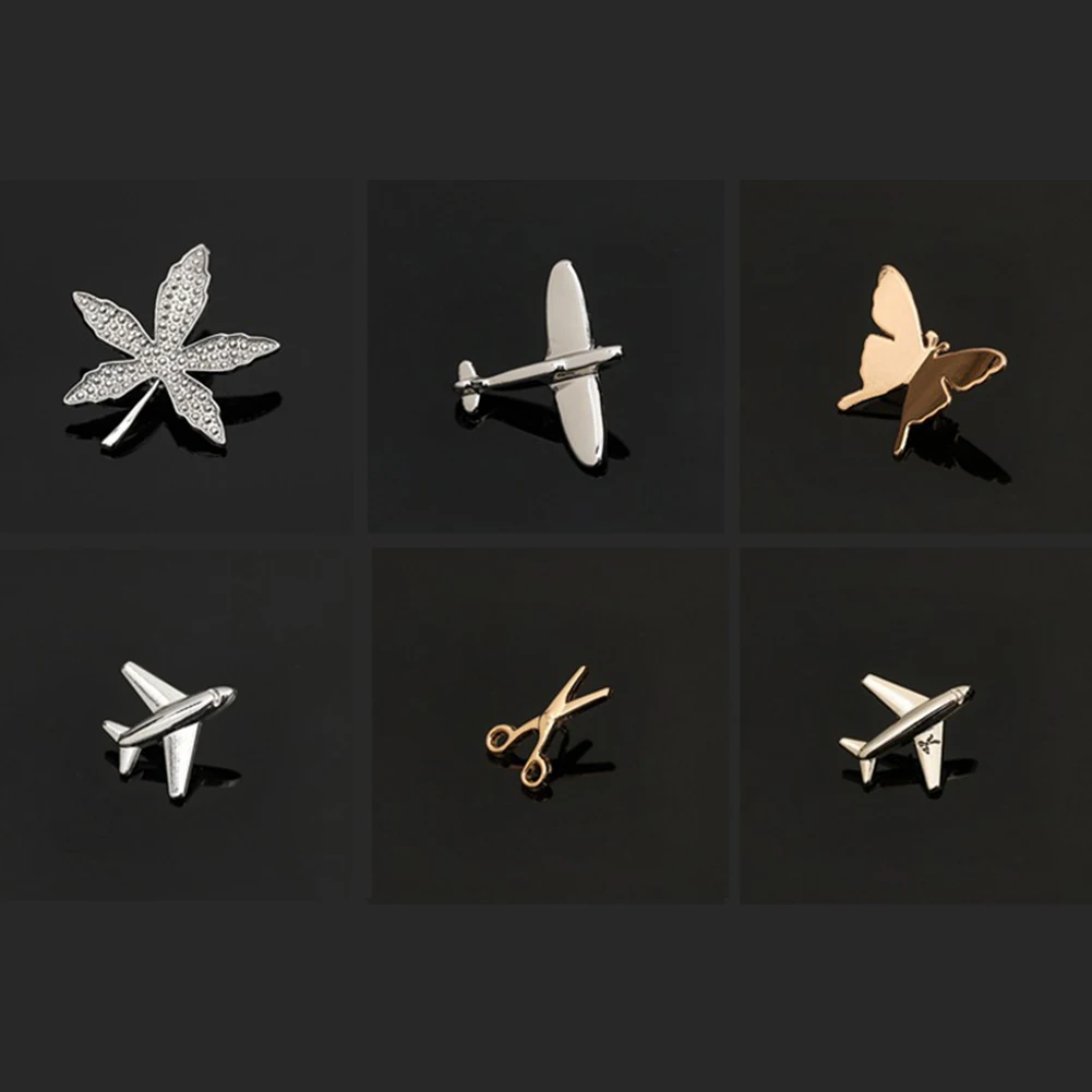 Металлическая брошь в виде листа самолета бабочки|Броши| |