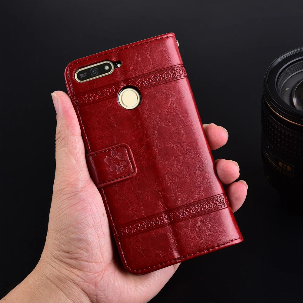 Винтажный кожаный чехол-бумажник для huawei Y6 Prime ATU-L31 ATU-L42 5,7 ''чехол с отделением для карт мягкий чехол из ТПУ с подставкой