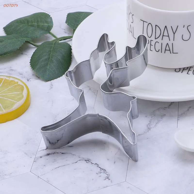 OOTDTY формочка для печенья из нержавеющей стали, форма для печенья, Рождественский Sika, олень, инструмент для самостоятельного изготовления, форма для украшения головы оленя