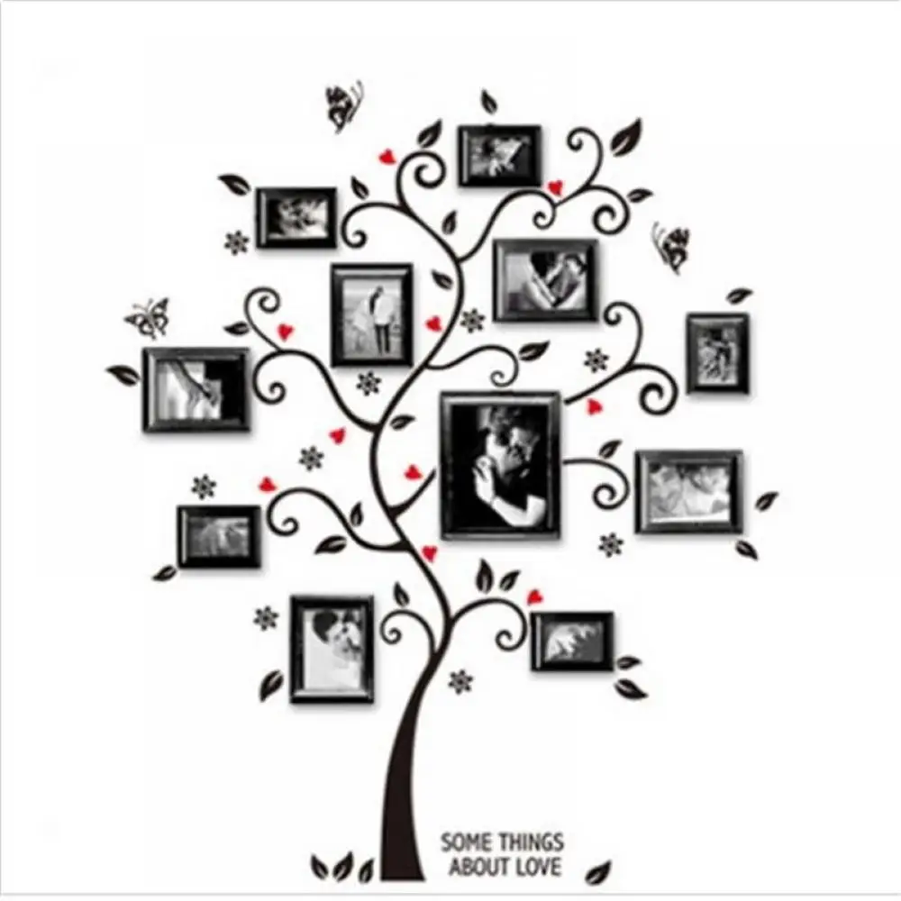 Семейная деревянная фоторамка наклейка на стену домашний Декор Гостиная Детская