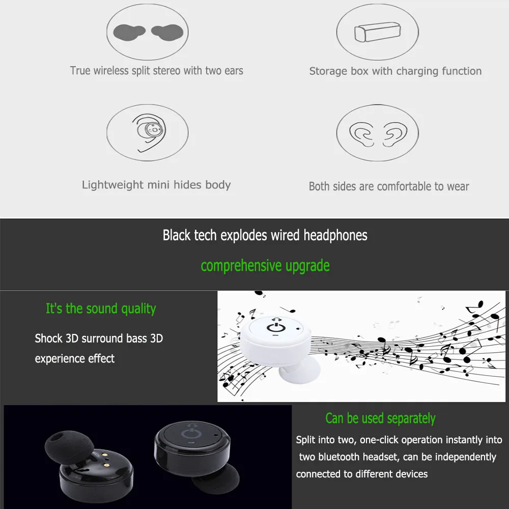 2018 новые X1T обновленные X2T Bluetooth наушники настоящие беспроводные двойные 4 2