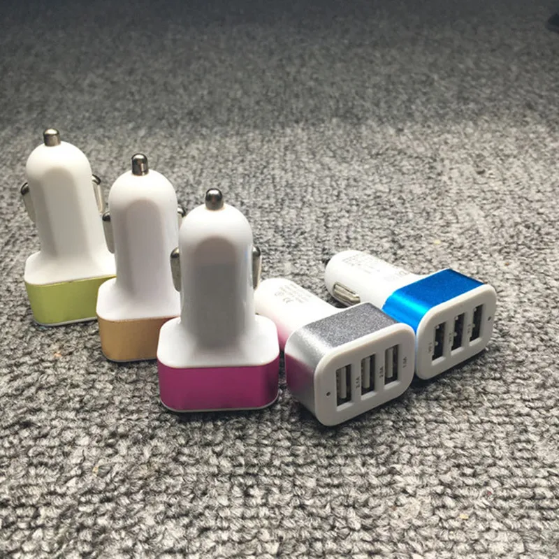 WGX Новый DC 5 0 V 2.1A/2A/1A Автомобильный Универсальный 12V 24V до 5V 3 Порт USB зарядное