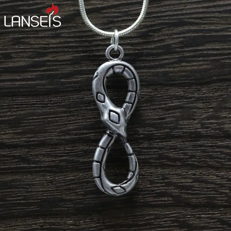 Lanseis10pc бесконечная змея Ouroboros двухстороннее ожерелье nouroboros вечность дракон