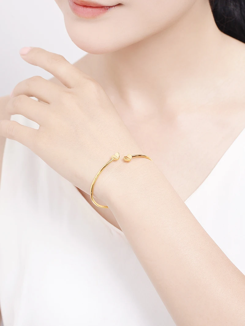 HMSS 24K браслет из чистого золота Настоящее серебро 999 Одноцветный золотой