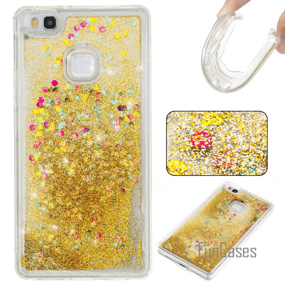 Струящаяся жидкость чехол для coque P9 Lite 5 2 "для fundas Huawei зыбучий песок чехол|liquid
