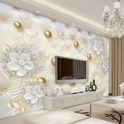Пользовательские фото обои 3D стерео белые цветы Золотой шар фрески в европейском стиле Гостиная ТВ диван фон настенная ткань Декор