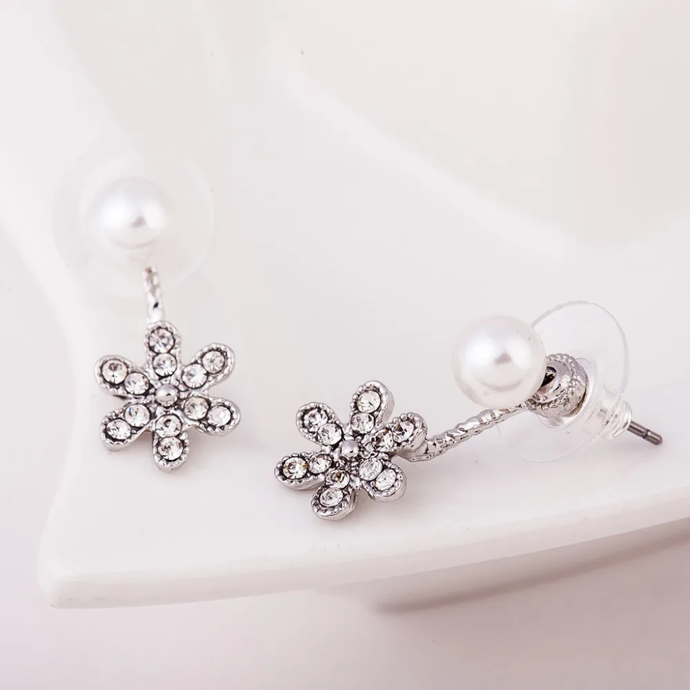 10 пар/лот женские Двухсторонние серьги серьги-гвоздики с искусственным жемчугом