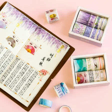 

mylb 10 Pcs/Box Fantasy ocean Beautiful flowers plant washi tape diy decoration for scrapbooking masking tape adhesive tape