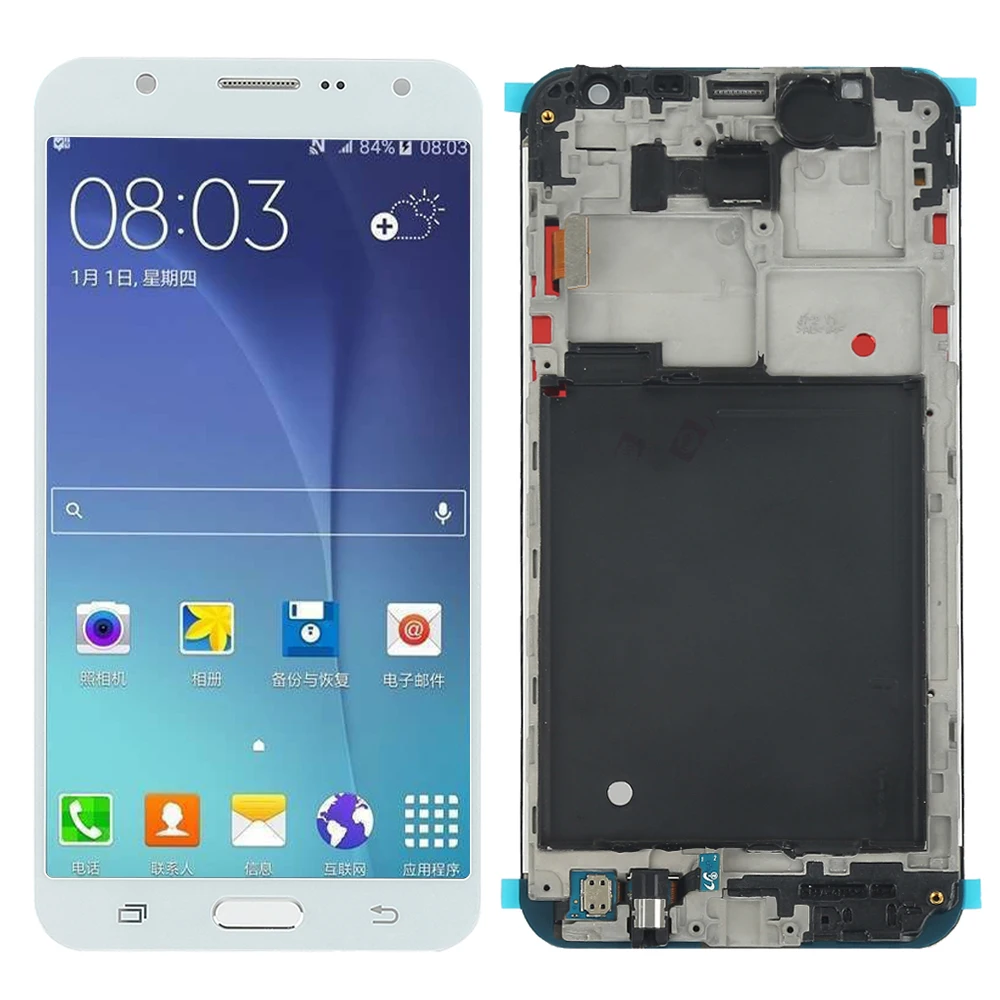 White no Tools J700F Дисплей для samsung Galaxy J7 ЖК-дисплей J700 J700M J700H ЖК-дисплей Дисплей сенсорный Экран+ рамка в сборе для samsung j7 Экран - Цвет: White no Tools