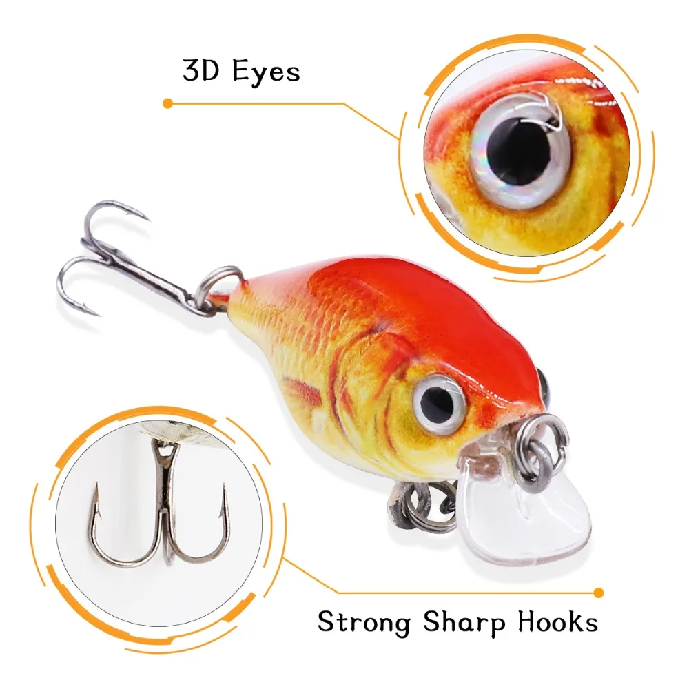 5pcs/box Crankbait Fishing Lure Artificial Hard Crank Bait minnow Wobblers leurre peche crap fishing tools | Спорт и развлечения