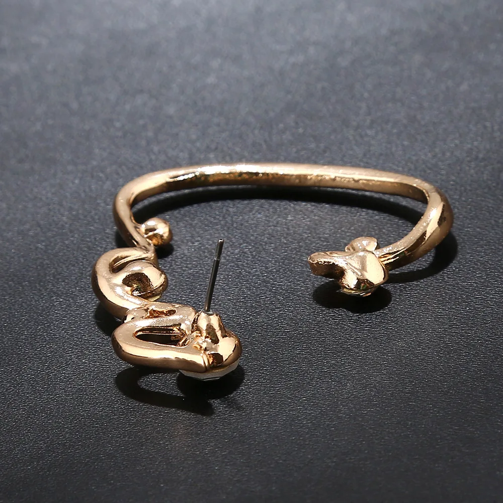 ZLDYOU панк Модные женские ювелирные изделия Большой Циркон левое ухо манжета