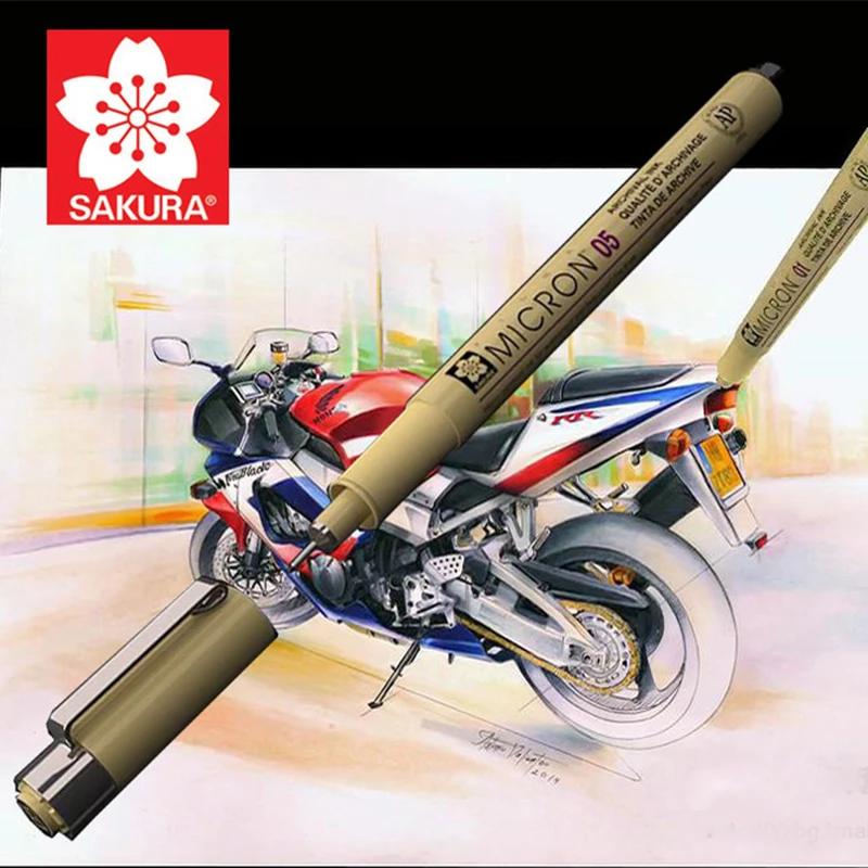 Sakura Pigma Micron Neelde мягкая кисть Ручка для рисования Мультяшные арочные Чернила Канцелярские принадлежности анимация художественные принадлежности