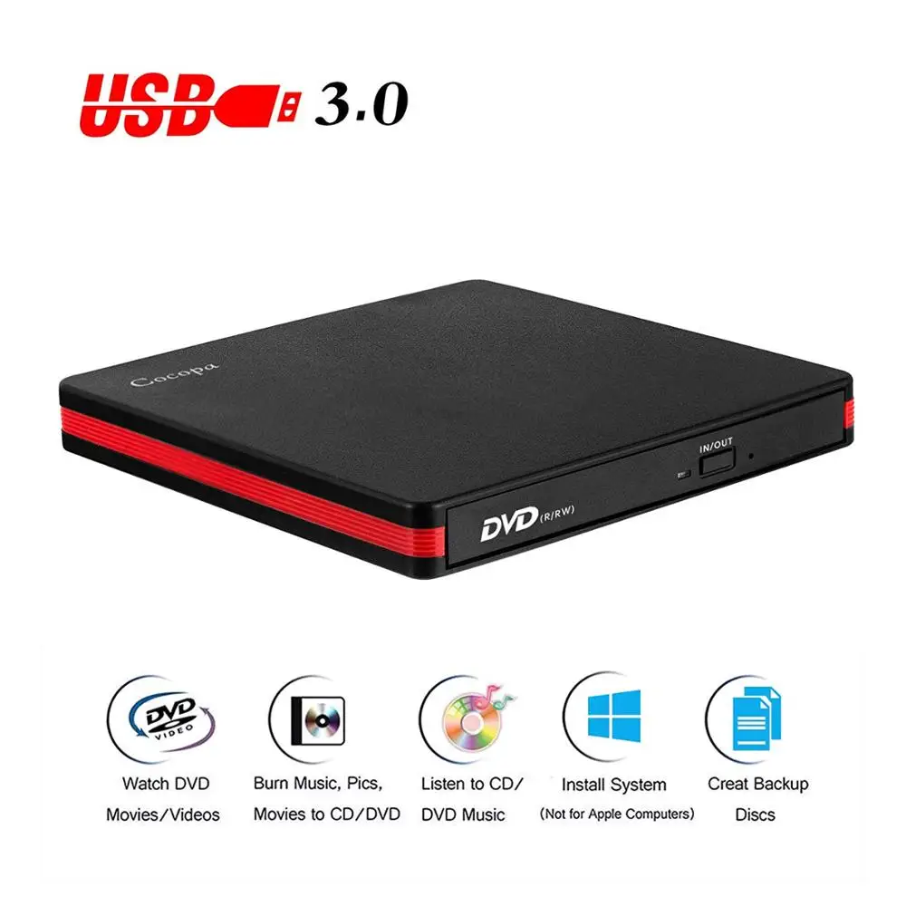 Ультратонкий Usb3.0 внешний мобильный оптический привод ноутбук DVD RW DVD/CD MacBook