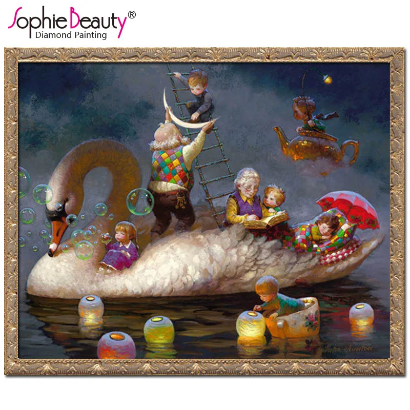 Sophie beauty diy Алмазная картина вышивка крестиком животные мультфильм мозаика счастливая семья вышивка кристаллами рукоделие искусство - Цвет: 16176