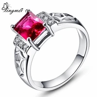 lingmei fashion wedding ring pink red blue rainbow multi cubiz zirconia white goldring size 6 9 10 jewelry