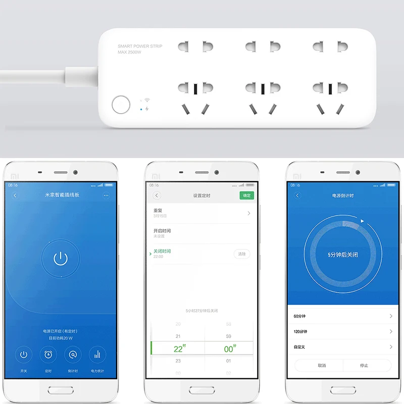 Оригинальный Xiaomi Mijia умная электрическая розетка 6 портов умные розетки штекер