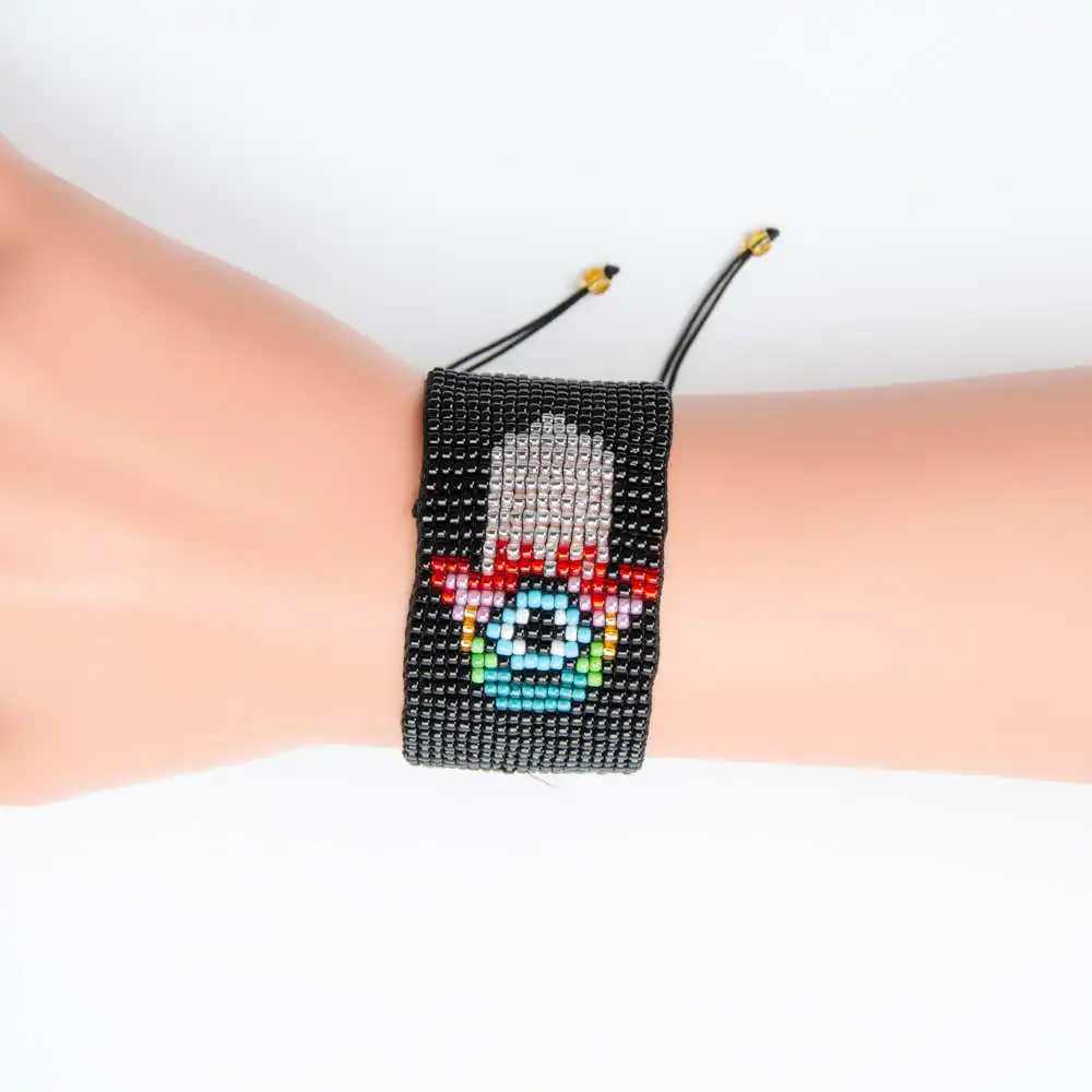 

SHINUSBOHO Hamas Hand Men Bracelet MIYUKI pulseras Women's Devil Eye Bracelet Kappalah Jewelry Adjustable Bracelets Bangles