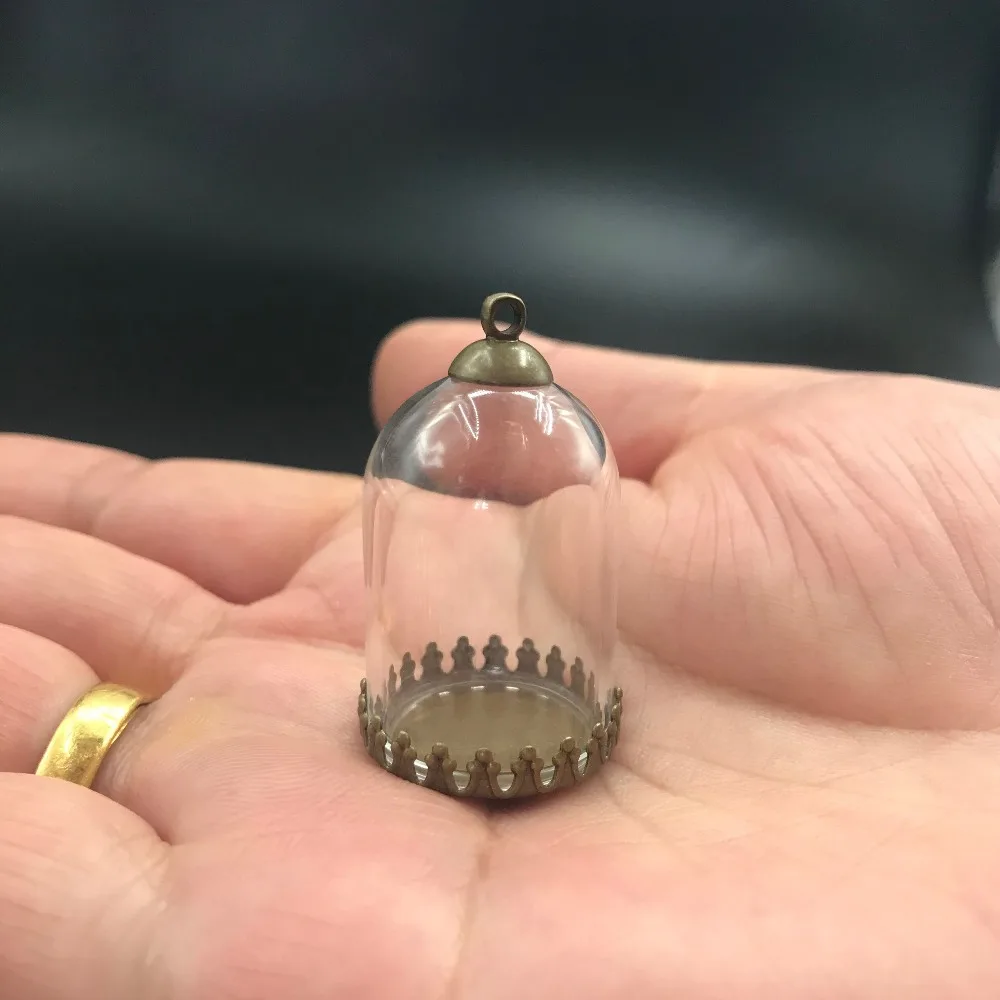 30x20mm transparent tube shape glass jars with bronze tray base cap vial pendant necklace wish bottle party gifts | Дом и сад