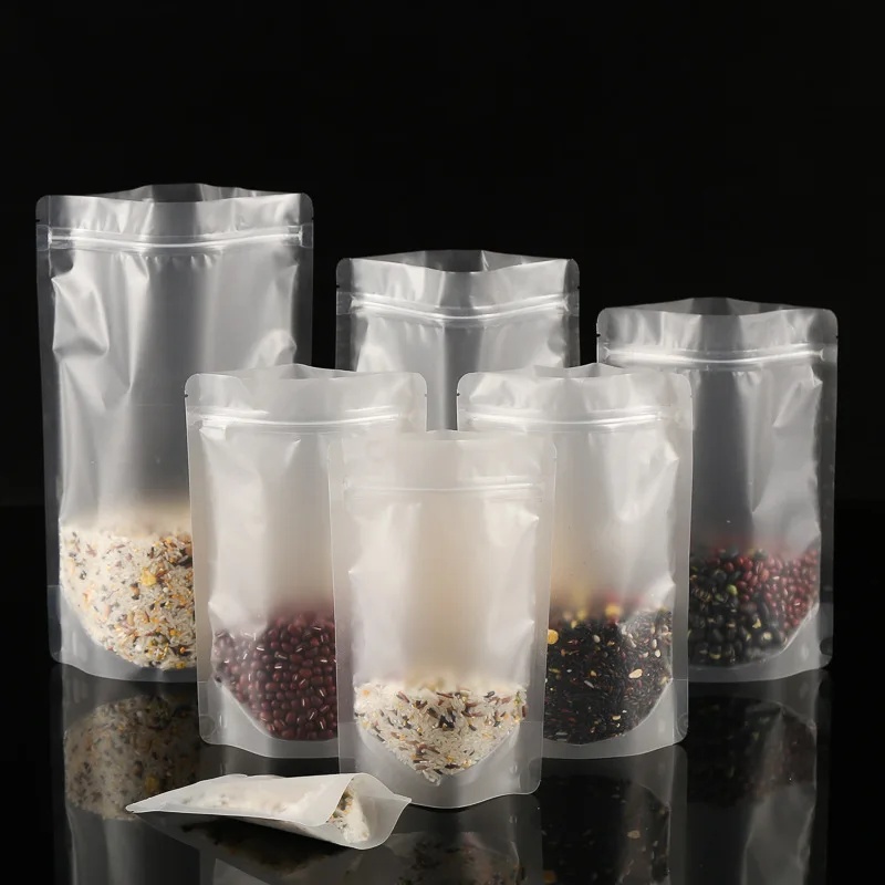 50pcs Thicken Ziplock Zipper Bag Transparent Bags Snacks Plastic Food Flower Tea Dried Seal Packing Pouch Pocket
