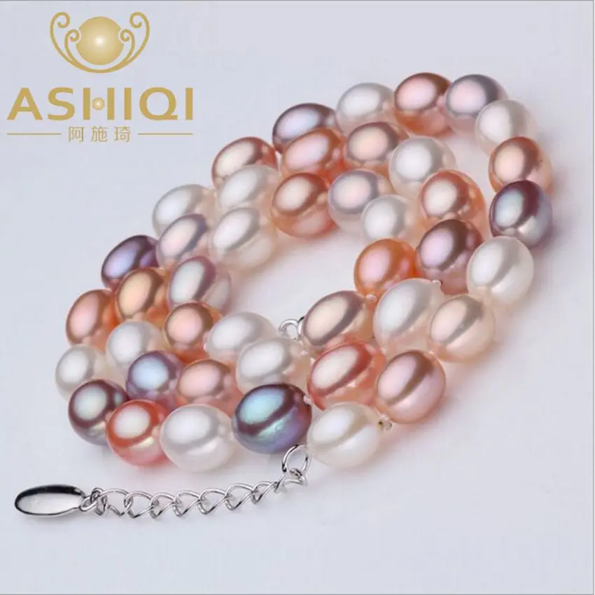 Женское ожерелье из серебра 925 пробы с натуральным пресноводным жемчугом|necklaces for