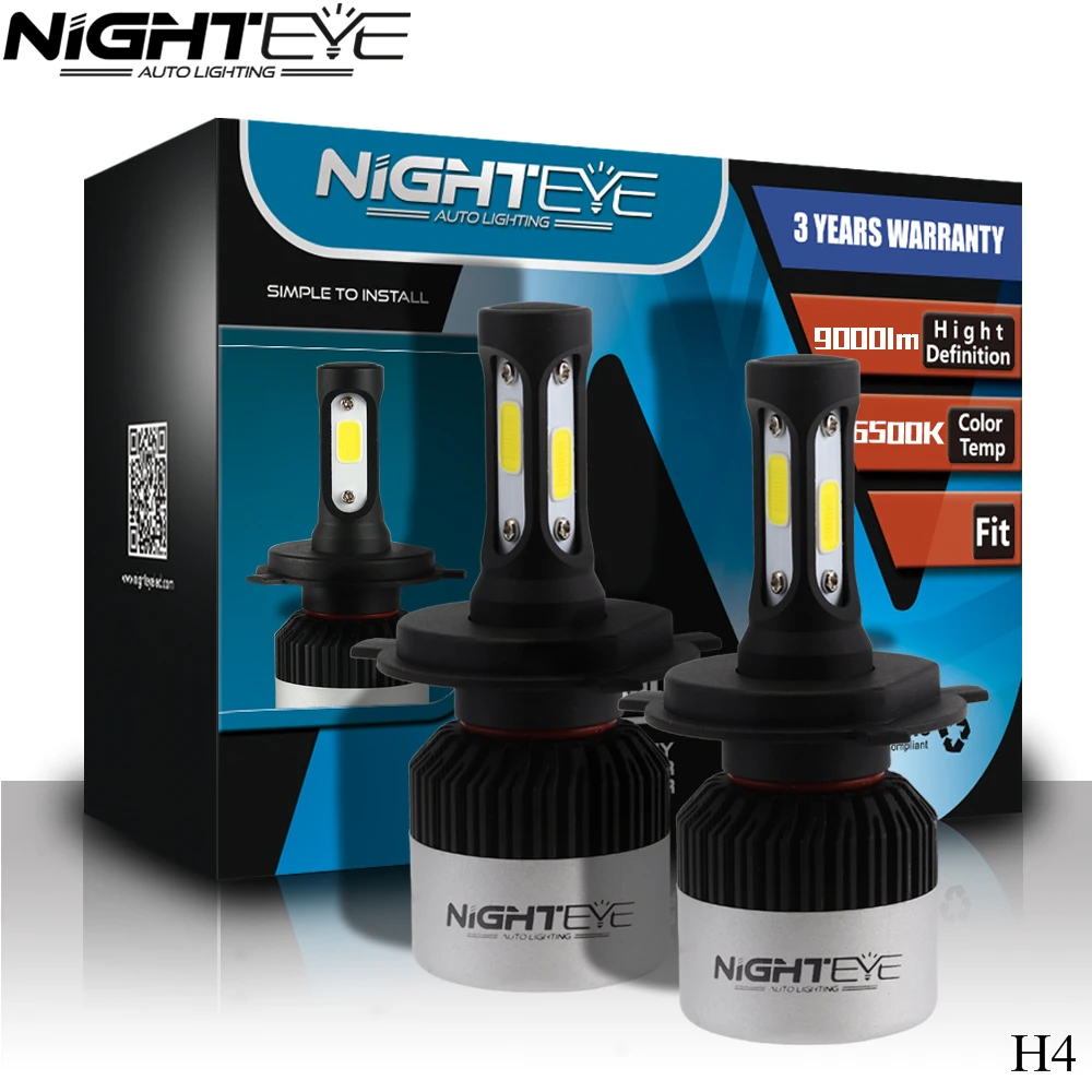 Nighteye H4 Автомобильные светодиодные фары высокой мощности авто Hi/lo HB2 9003 H13 9007