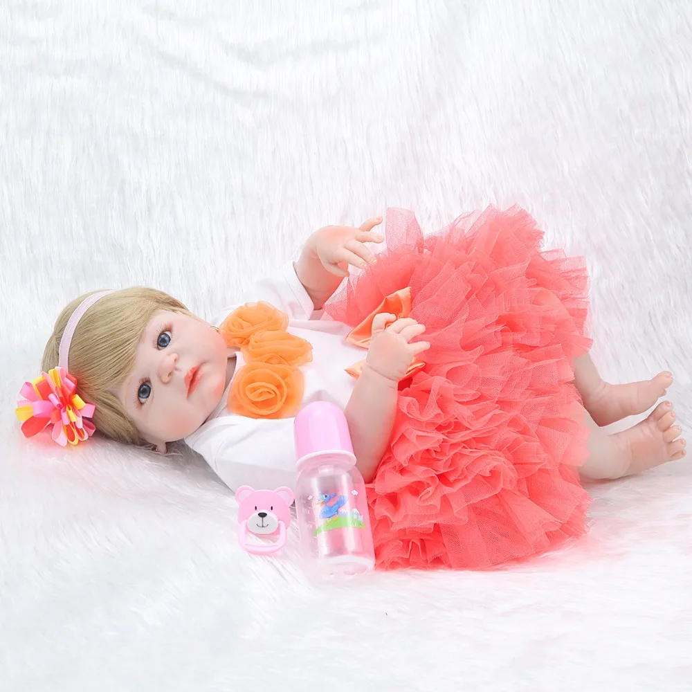 Baby Reborn 55 см Реалистичная силиконовая кукла для девочек игрушки рождественской