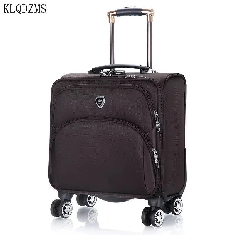 KLQDZMS 18inch Waterproof oxford Men's business travel suitcase high quality  rolling luggage spinner carry on  trolley bags