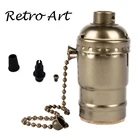 Античный винтажный держатель лампы Эдисонапатрон с переключателем на молнии E27 110 В-240 В, бесплатная доставка