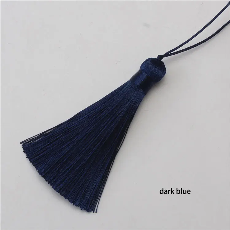 dark blue 2 шт./упак. 8 см шелковая кисточка бахрома щетка для занавесок DIY ремесло кисти Бахрома отделка для штор s ювелирные изделия DIY свадебный домашний Декор Аксессуары - Цвет: dark blue