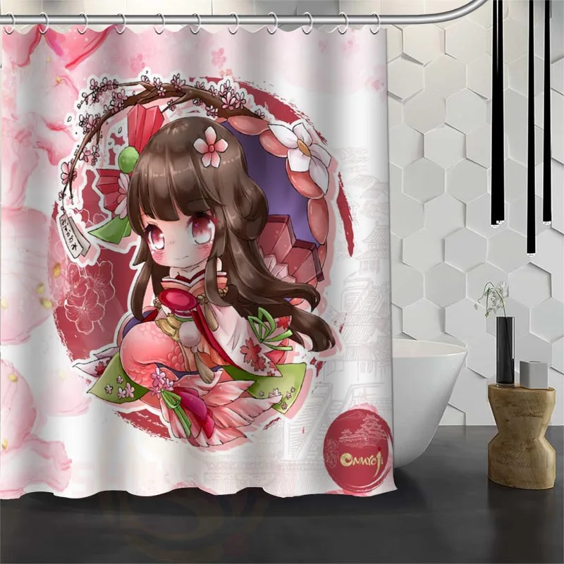 

Пользовательская Водонепроницаемая занавеска для душа Onmyoji для ванной комнаты из полиэстера, занавеска для ванной комнаты 165X180cm,180X200cm P #