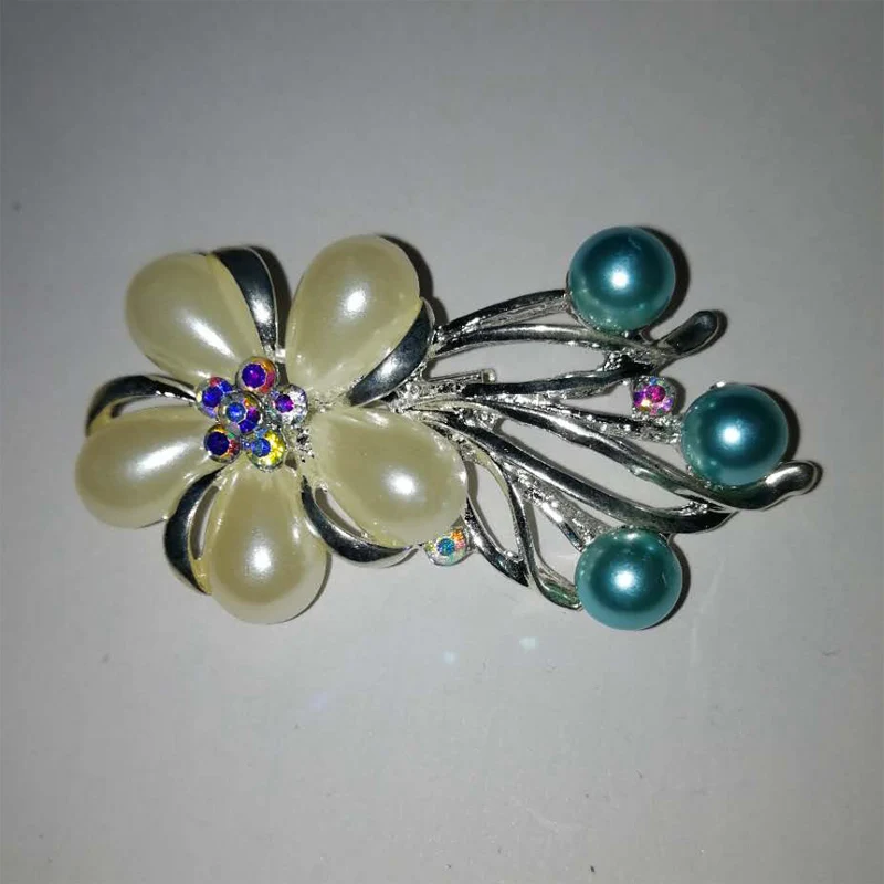 itugodc 2019 New Trendy Flowers Brooches Alloy colored Classic Imitation Pearls Cute Bright Zircon | Украшения и аксессуары