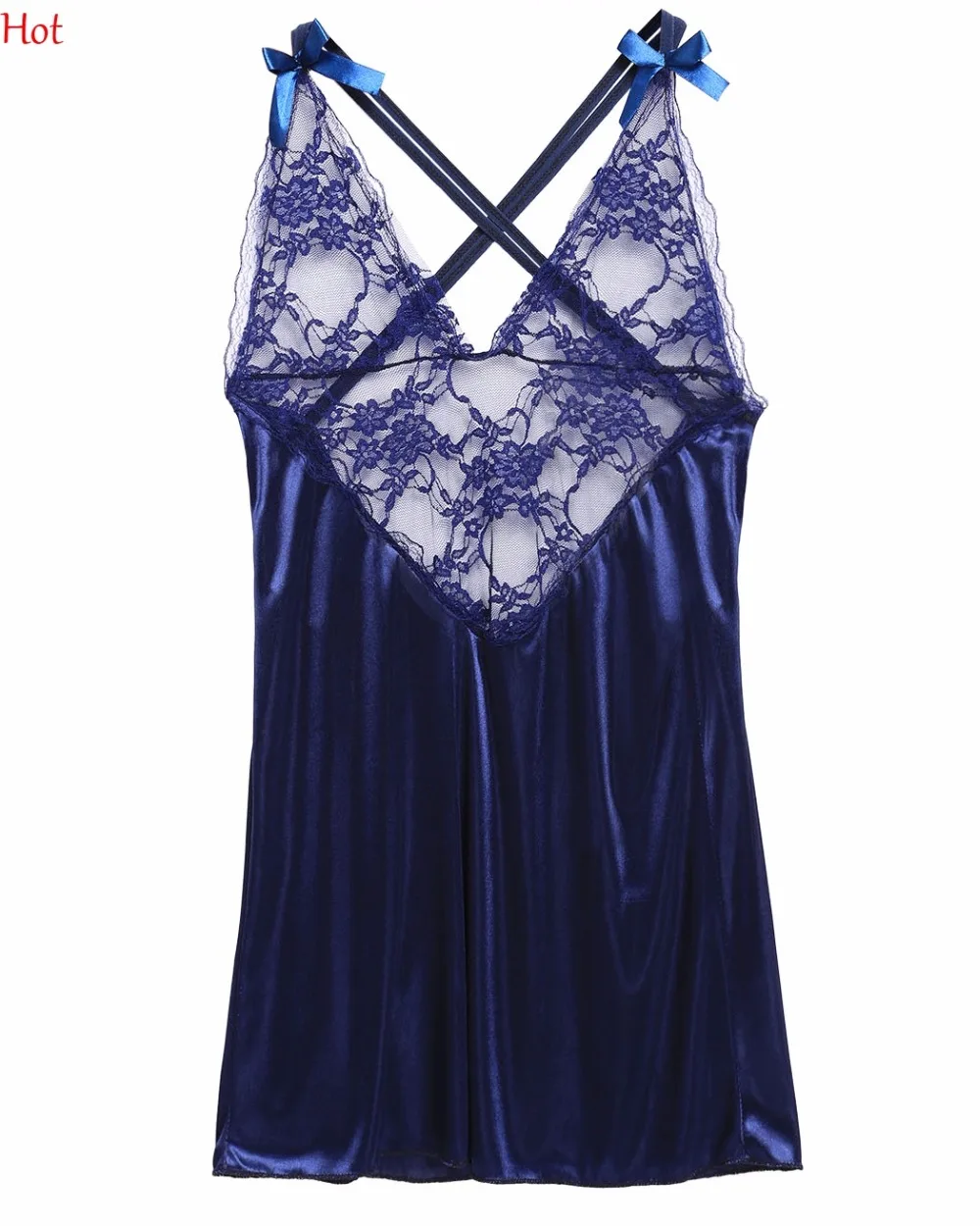 Сексуальное женское атласное платье для сна Нижнее белье пижамы ночное с