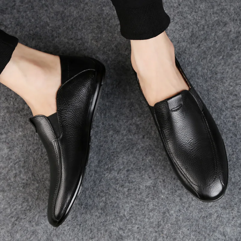 Men's Loafers Comfy Drivings Shoes Soft Genuine Leather Moccasins Slip-on Casual Men Flats Luxury Fashion Plus Large Size | Обувь