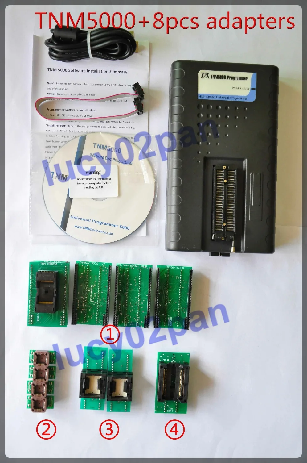Универсальный программатор TNM5000 USB IC + TSOP56 SOP44 2 шт. BGA52 4 адаптер гнезда 520 Q4 ZIF