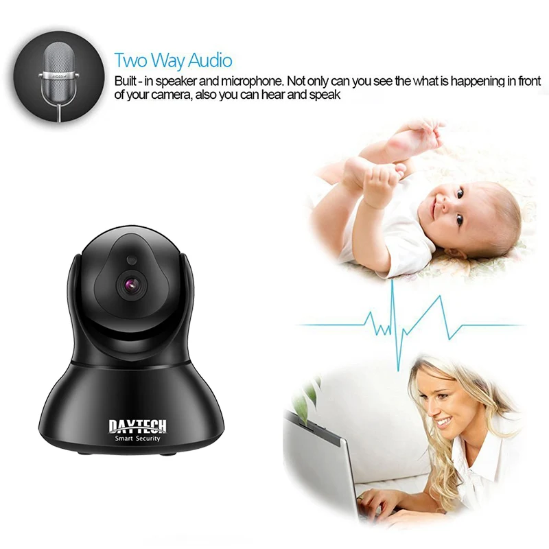 DAYTECH Wi Fi IP Security Камера Видео Безопасности Дома Видеонаблюдения Ночное видение HD720P